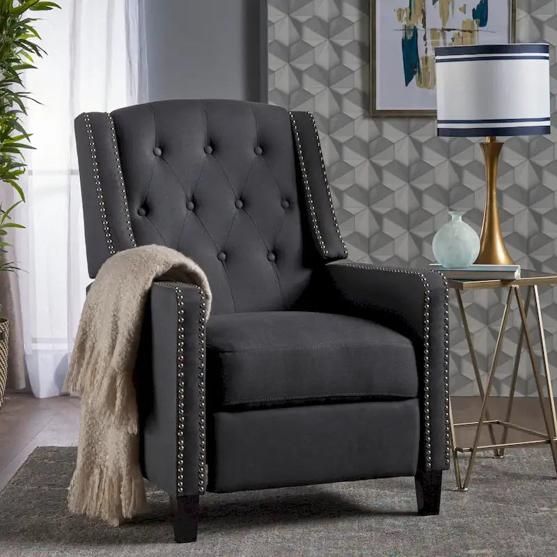 Fauteuil inclinable classique en tissu, fauteuil élégant pour salon, chambre à coucher