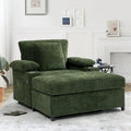Fauteuil surdimensionné en chenille avec pouf et port USB