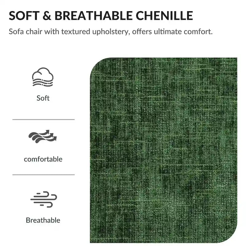 Fauteuil surdimensionné en chenille avec pouf et port USB