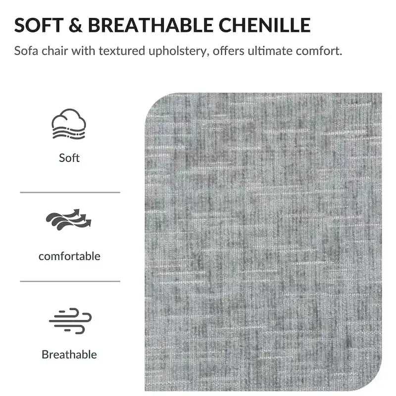 Fauteuil surdimensionné en chenille avec pouf et port USB