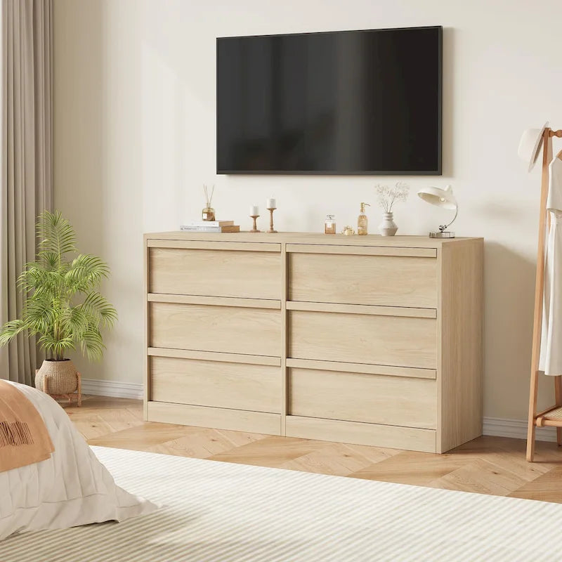 Commode 6 tiroirs pour chambre à coucher, organisateur de rangement moderne
