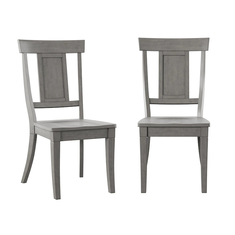 Chaises de salle à manger en bois avec dossier en panneau (Lot de 2)