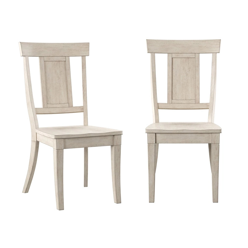 Chaises de salle à manger en bois avec dossier en panneau (Lot de 2)