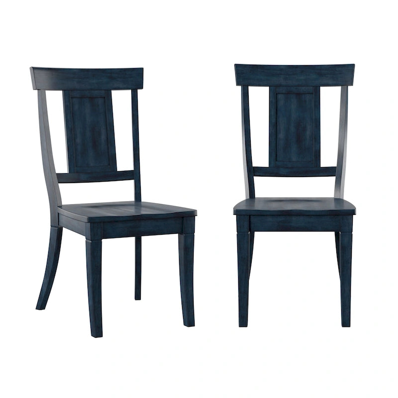 Chaises de salle à manger en bois avec dossier en panneau (Lot de 2)