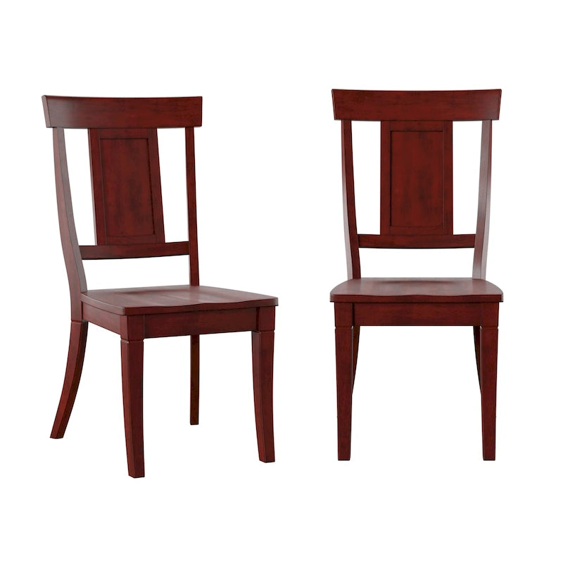 Chaises de salle à manger en bois avec dossier en panneau (Lot de 2)