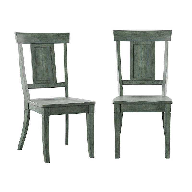 Chaises de salle à manger en bois avec dossier en panneau (Lot de 2)