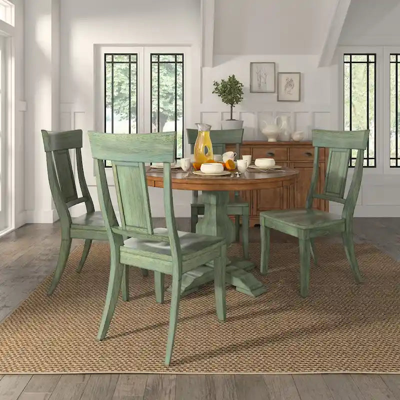 Chaises de salle à manger en bois avec dossier en panneau (Lot de 2)