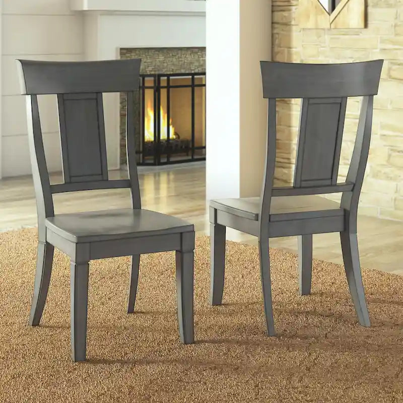 Chaises de salle à manger en bois avec dossier en panneau (Lot de 2)