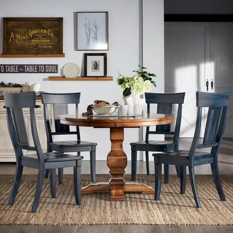 Chaises de salle à manger en bois avec dossier en panneau (Lot de 2)