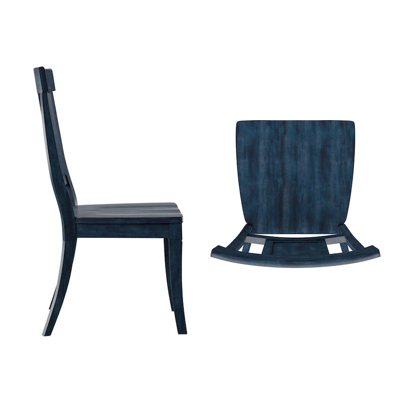 Chaises de salle à manger en bois avec dossier en panneau (Lot de 2)