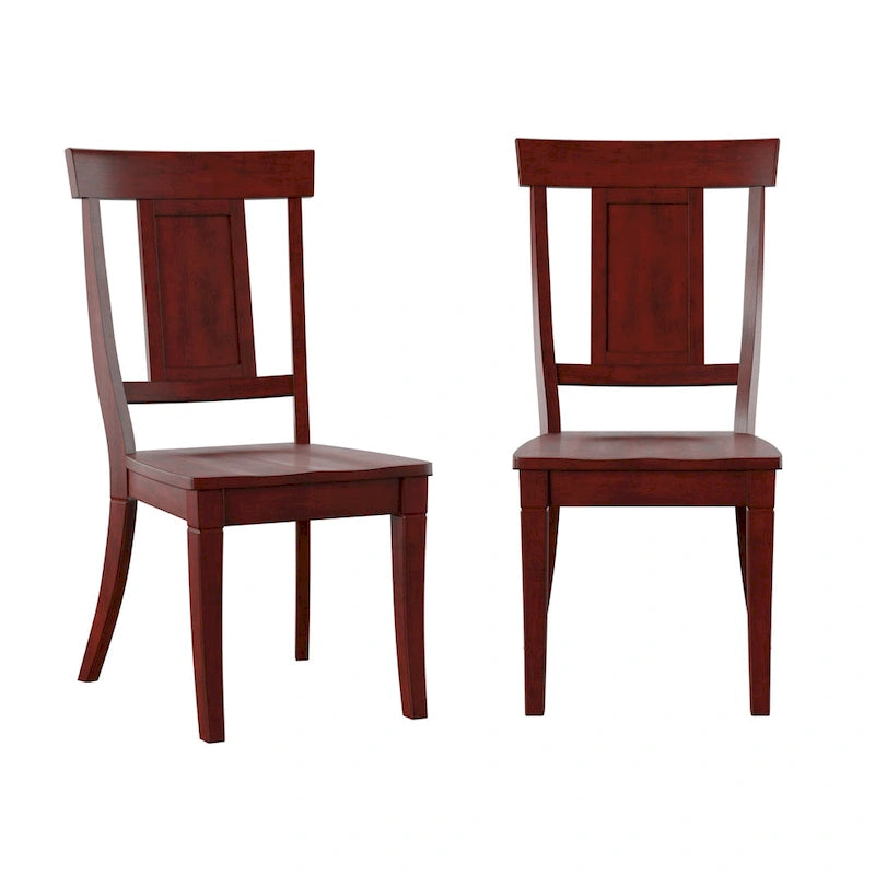Chaises de salle à manger en bois avec dossier en panneau (Lot de 2)