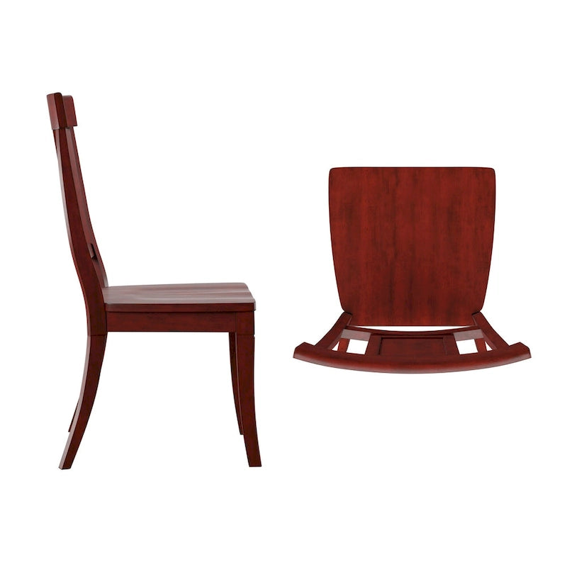Chaises de salle à manger en bois avec dossier en panneau (Lot de 2)