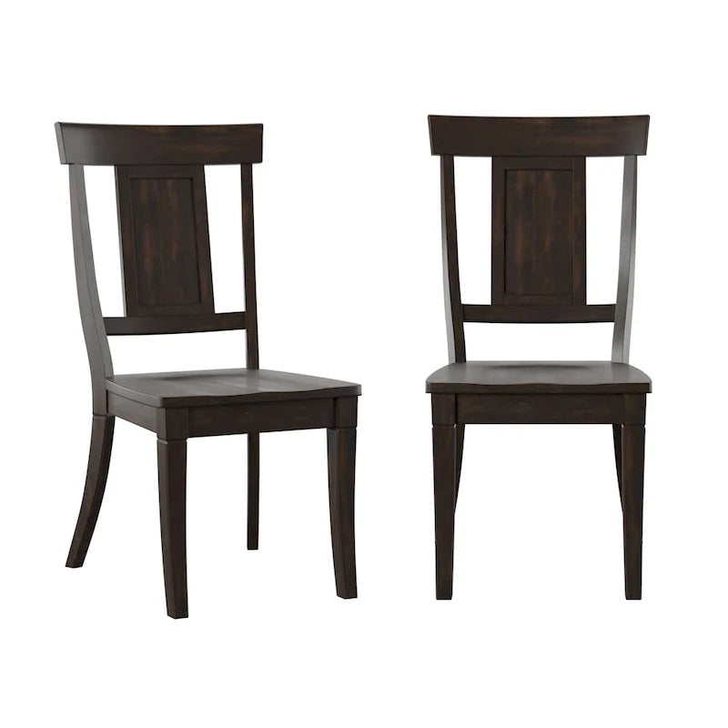 Chaises de salle à manger en bois avec dossier en panneau (Lot de 2)