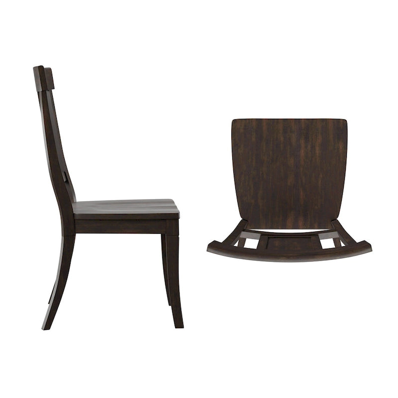 Chaises de salle à manger en bois avec dossier en panneau (Lot de 2)