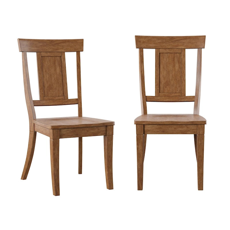 Chaises de salle à manger en bois avec dossier en panneau (Lot de 2)