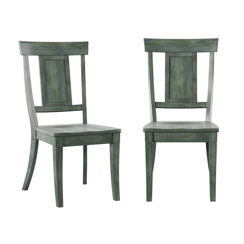 Chaises de salle à manger en bois avec dossier en panneau (Lot de 2)