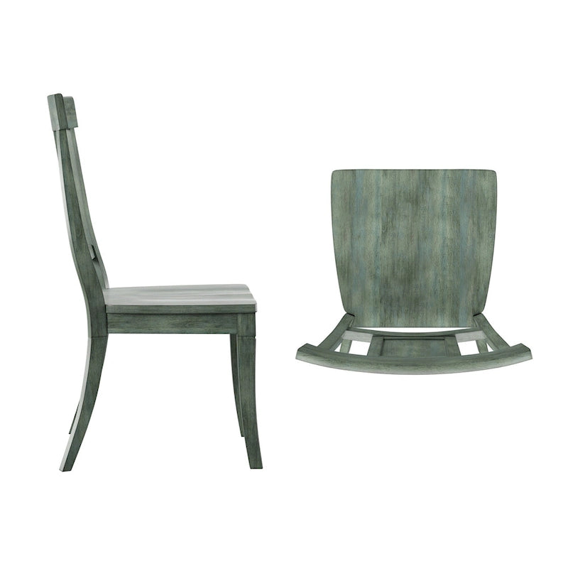 Chaises de salle à manger en bois avec dossier en panneau (Lot de 2)