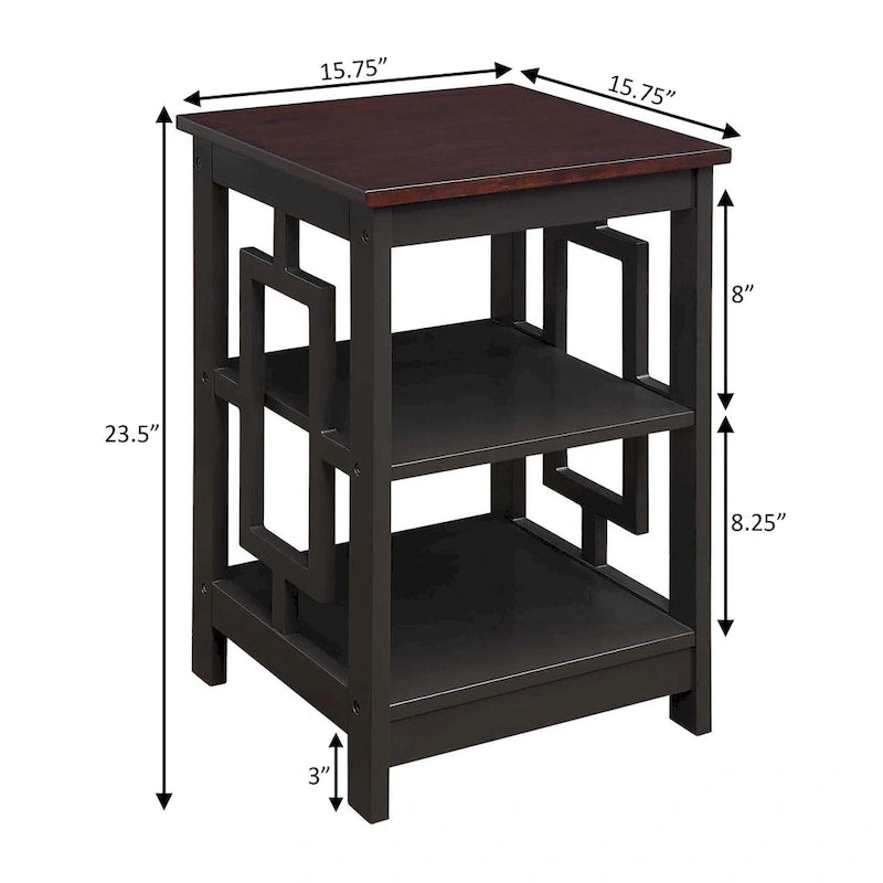 Table d'appoint avec étagères Town Square de Convenience Concepts