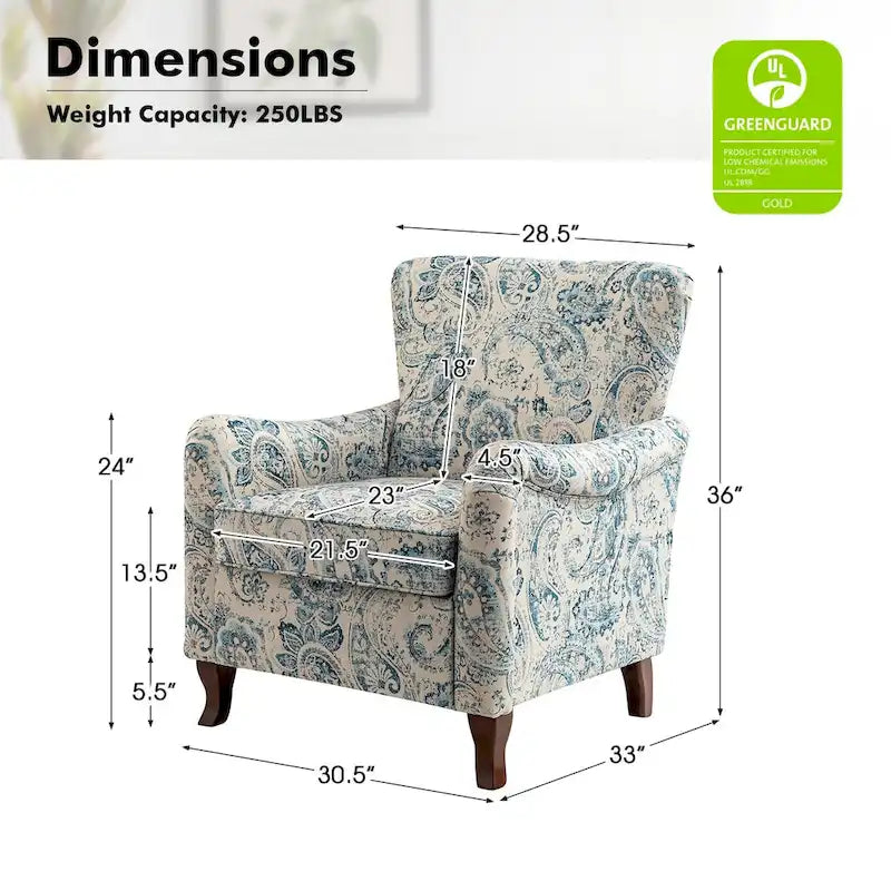 Fauteuils club rembourrés avec motif floral moderne, vendus par lot de deux.