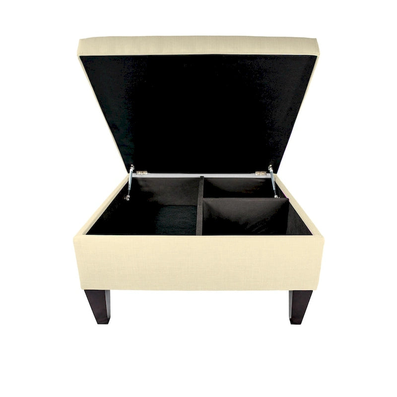 Table basse ottomane capitonnée avec rangement