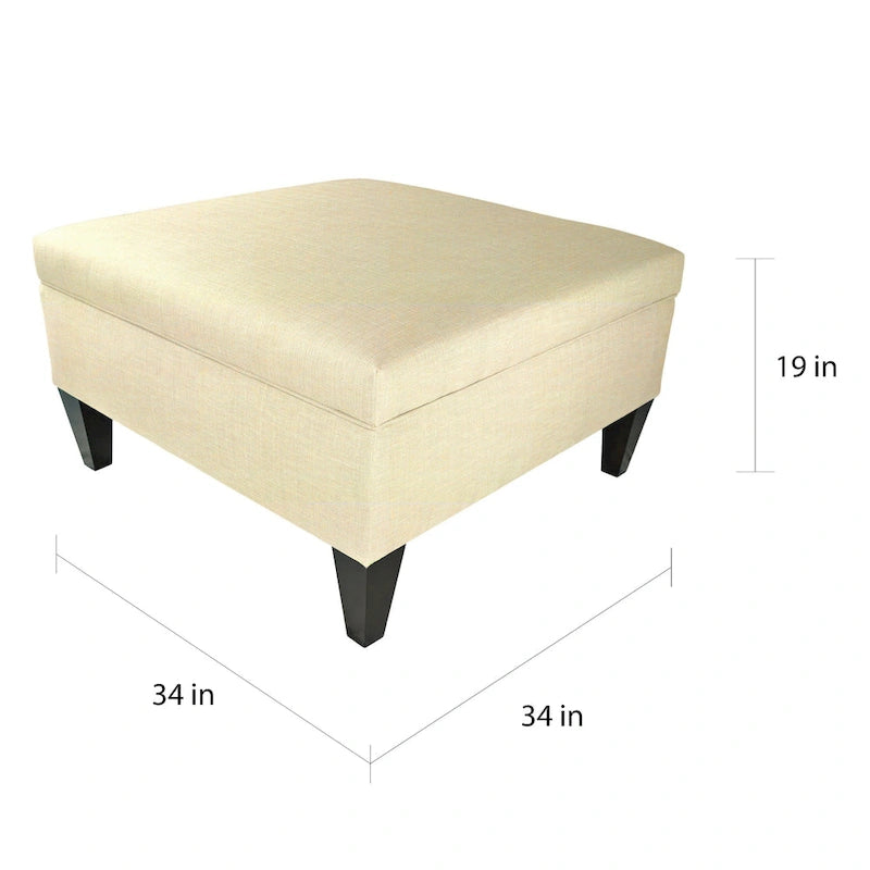 Table basse ottomane capitonnée avec rangement