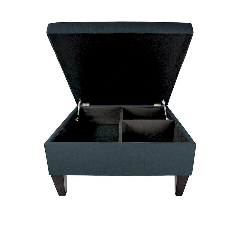 Table basse ottomane capitonnée avec rangement