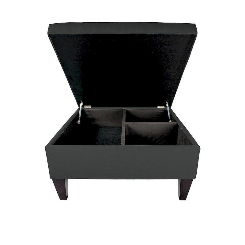 Table basse ottomane capitonnée avec rangement