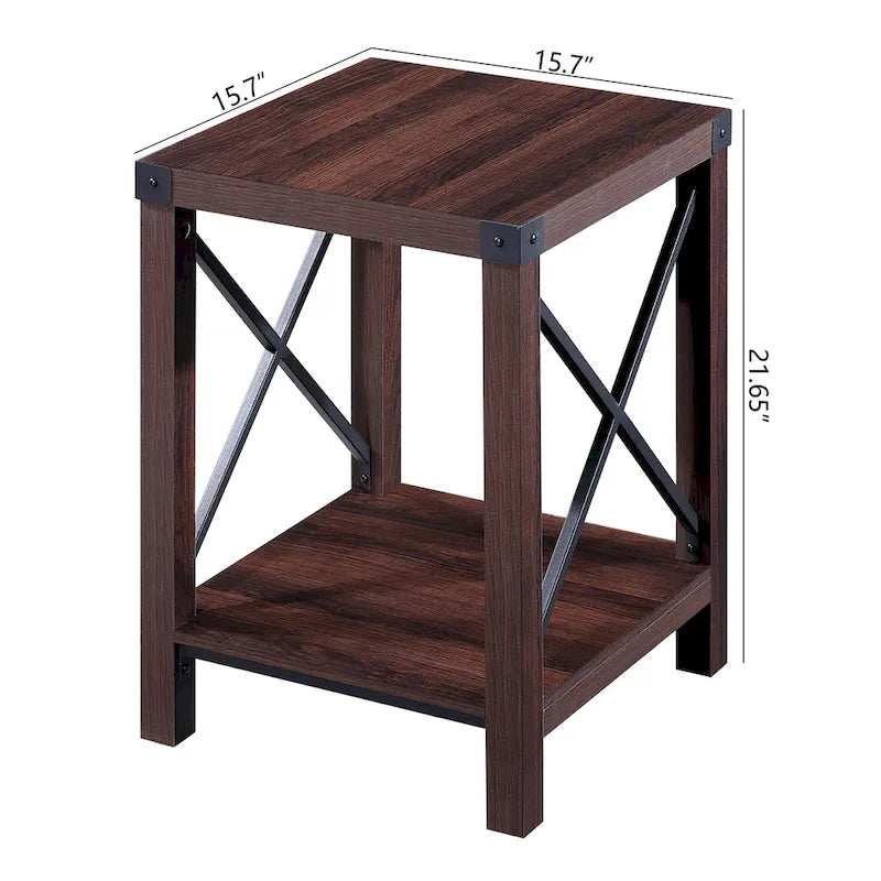 Table d'appoint/table décorative de style maison de campagne avec étagères de rangement