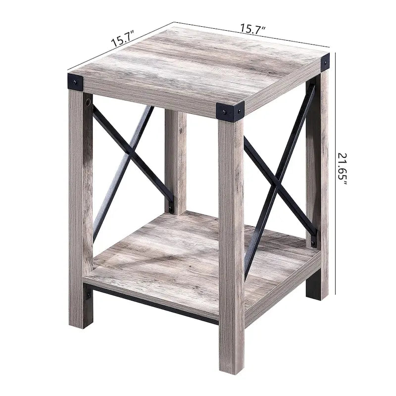 Table d'appoint/table décorative de style maison de campagne avec étagères de rangement