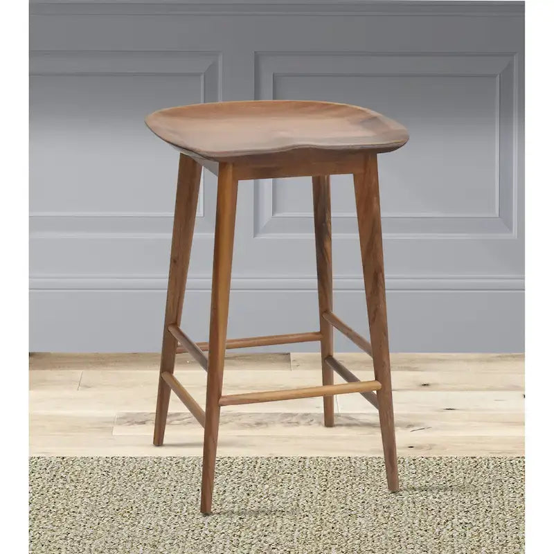 Tabouret de comptoir en acacia massif sans dossier - Tabouret de comptoir