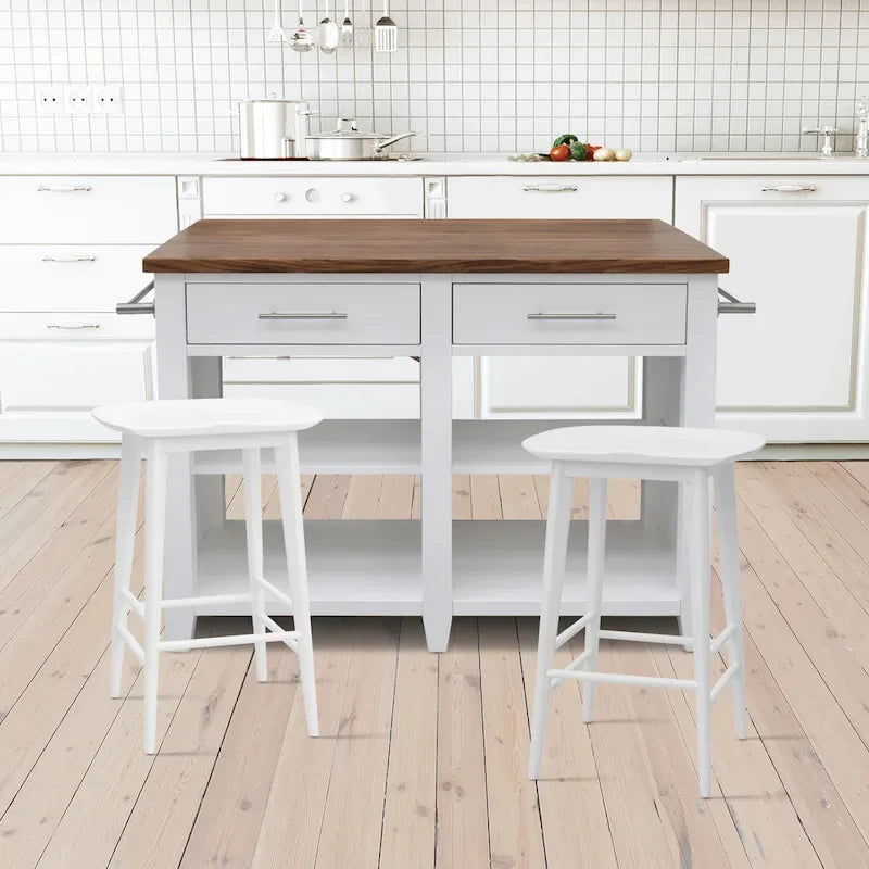 Tabouret de comptoir en acacia massif sans dossier - Tabouret de comptoir