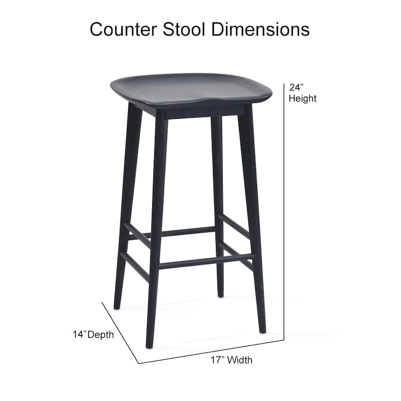 Tabouret de comptoir en acacia massif sans dossier - Tabouret de comptoir