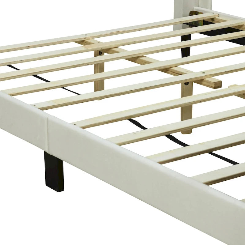 Lit plateforme rembourré, Velours