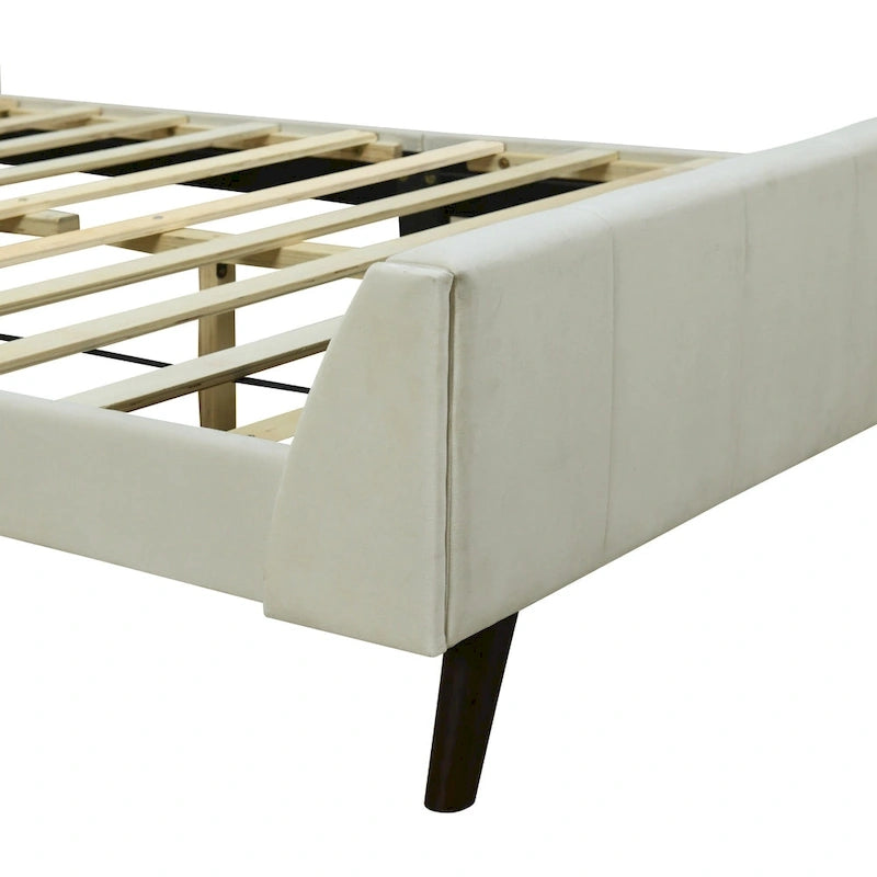 Lit plateforme rembourré, Velours