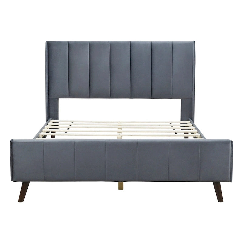 Lit plateforme rembourré, Velours