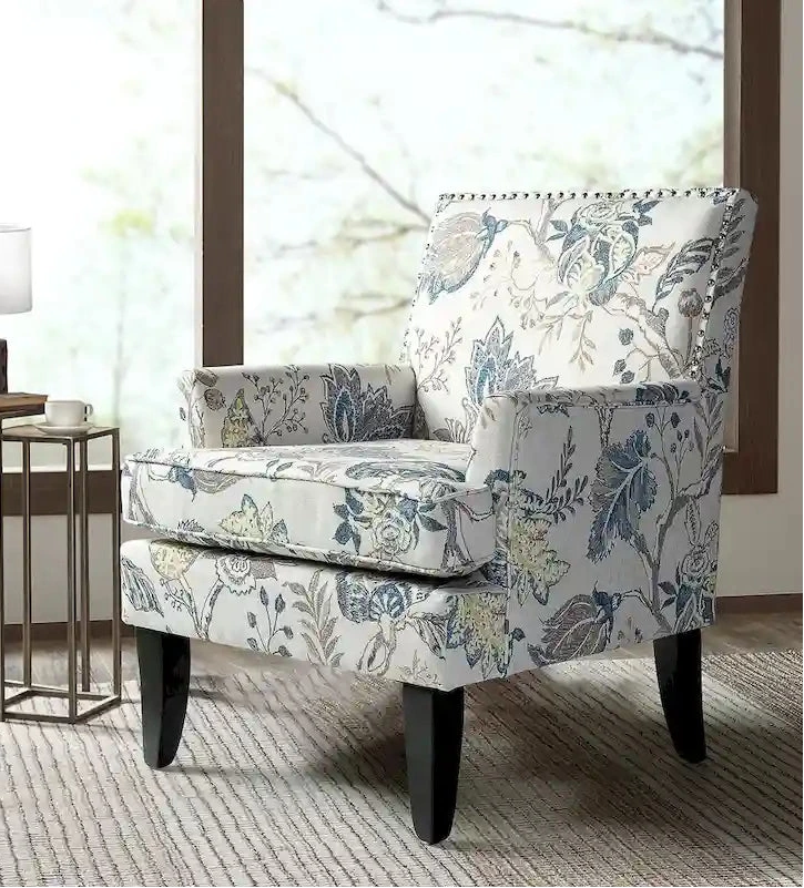Akorda French Country Armchair with Nailhead Trim and Solid Wood Legs by HULALA HOME