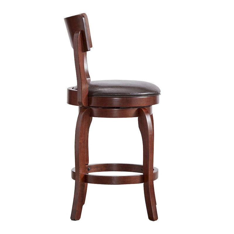 Tabouret pivotant de 24 pouces de hauteur de bar, marron