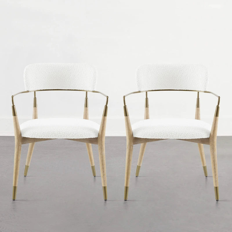 Chaise d'appoint de salle à manger en bois massif du milieu du siècle (lot de 2)