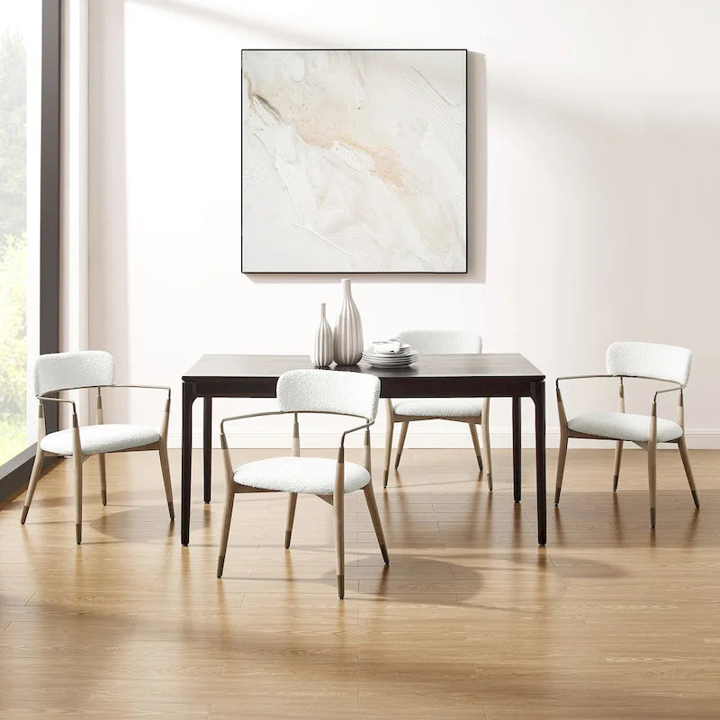 Chaise d'appoint de salle à manger en bois massif du milieu du siècle (lot de 2)
