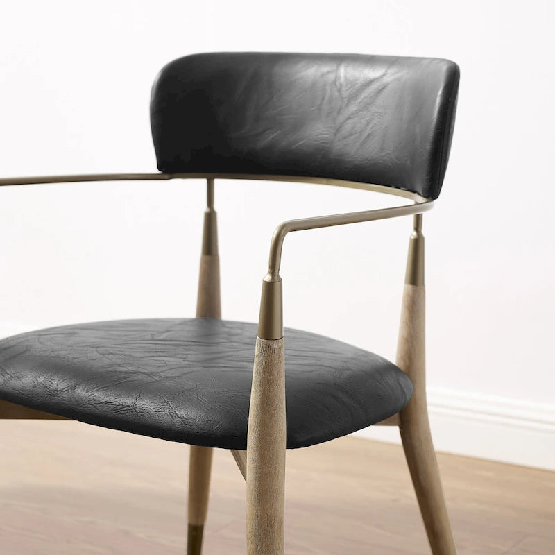 Chaise d'appoint de salle à manger en bois massif du milieu du siècle (lot de 2)