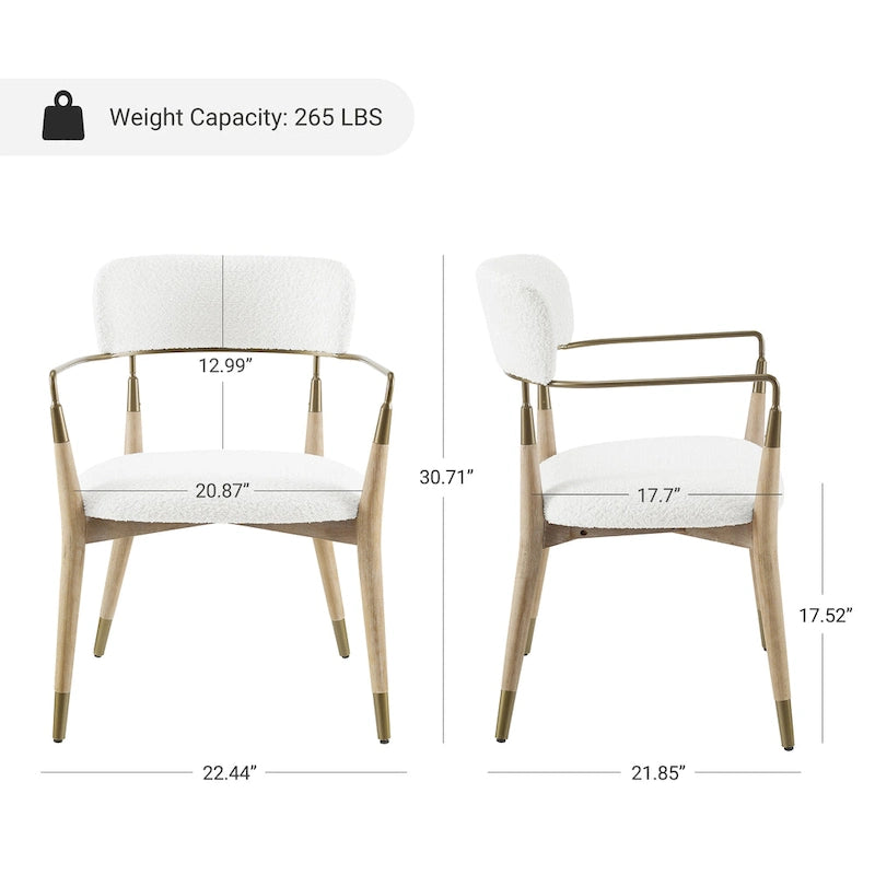 Chaise d'appoint de salle à manger en bois massif du milieu du siècle (lot de 2)