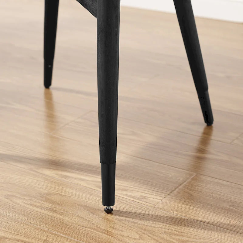 Chaise d'appoint de salle à manger en bois massif du milieu du siècle (lot de 2)