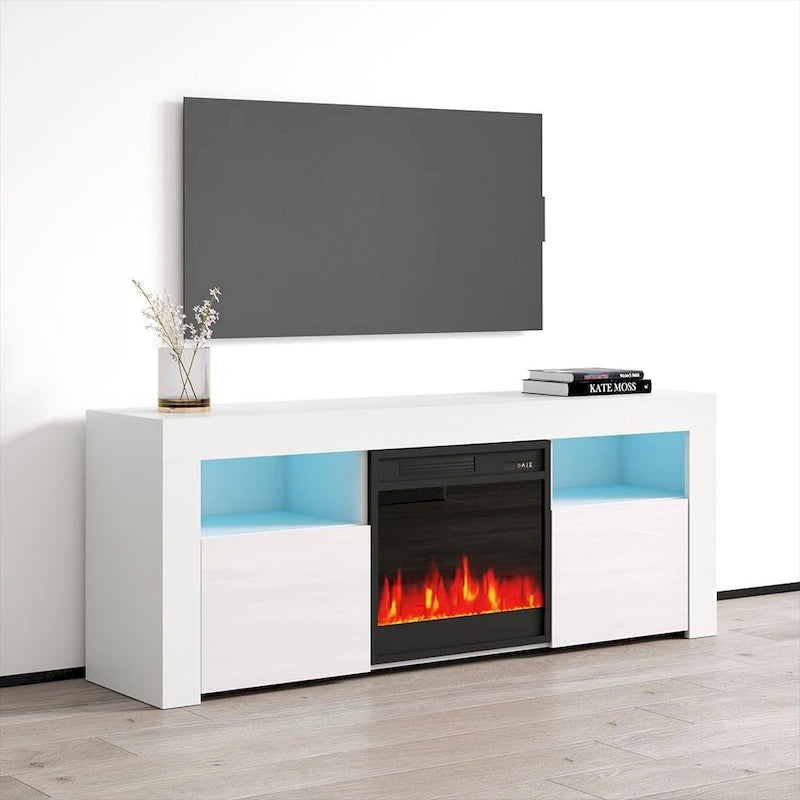 Meuble TV cheminée électrique de 58 pouces