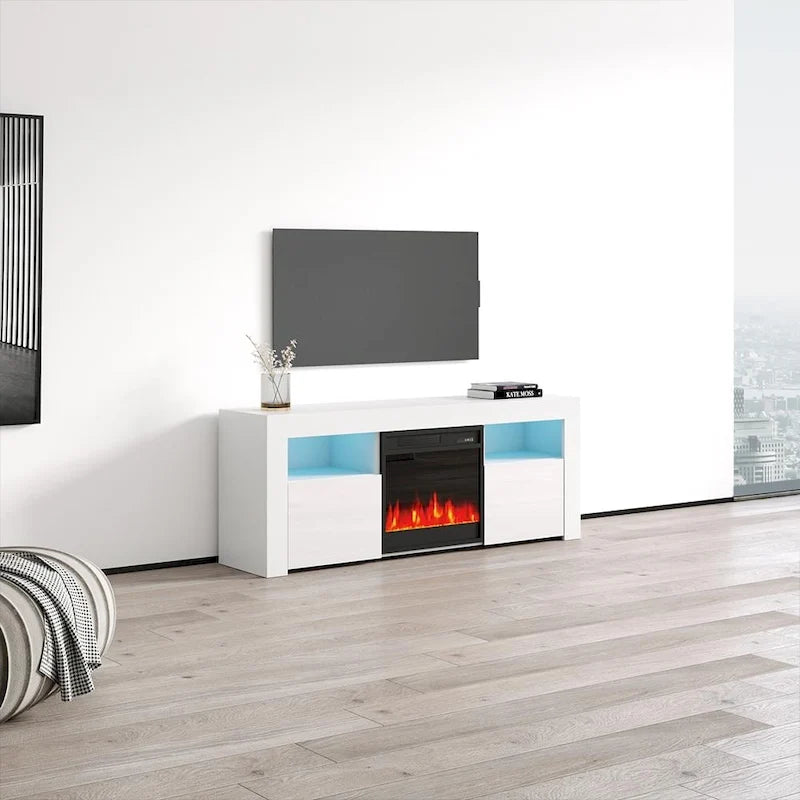 Meuble TV cheminée électrique de 58 pouces