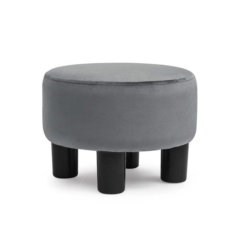 Pouf rond en velours, repose-pieds moderne rembourré