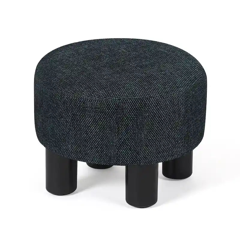 Pouf rond en velours, repose-pieds moderne rembourré