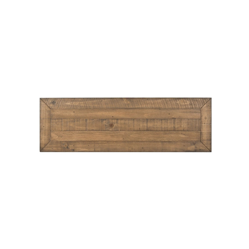 Table d'appoint de canapé à deux tiroirs en bois massif