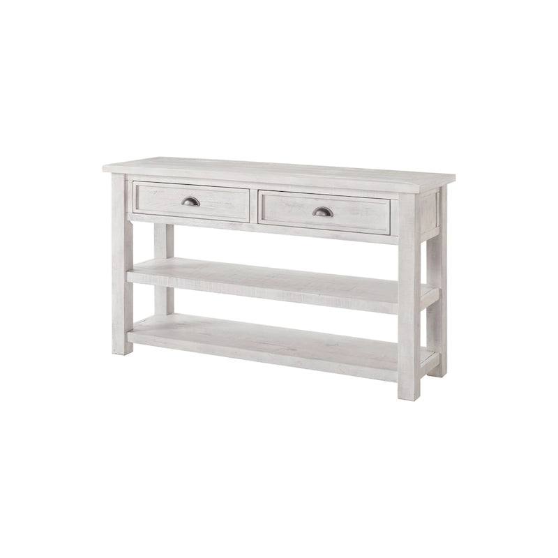 Table d'appoint de canapé à deux tiroirs en bois massif