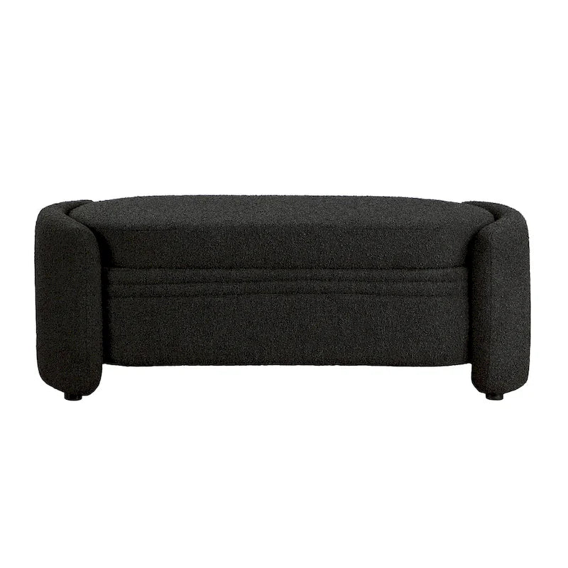 Banc de rangement moderne en peluche, adapté aux chambres et aux entrées.