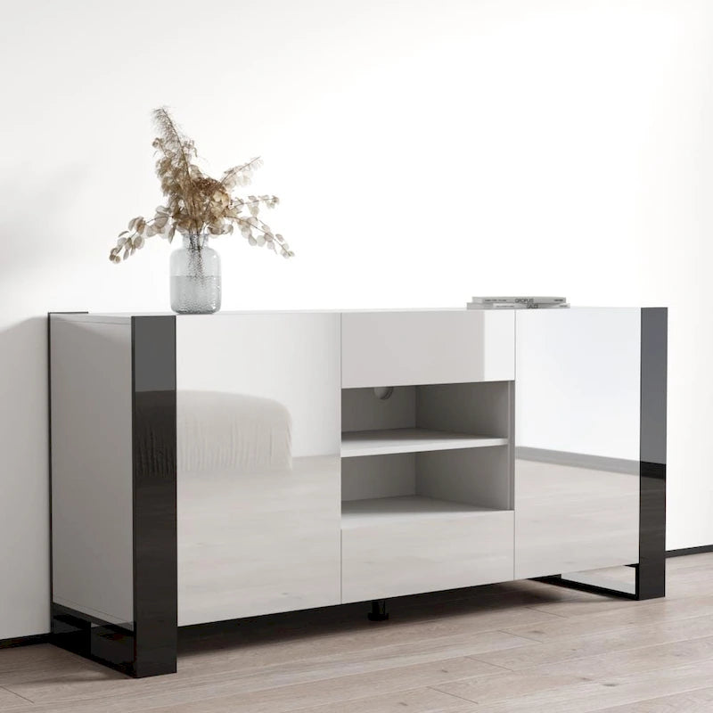 Buffet bahut moderne en bois de 64,5 pouces